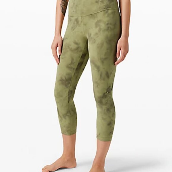 Lululemon Align Pant Crop 21" Diamond Dye Diamond Dye Vista Green Medium Olive - Picture 1 of 6